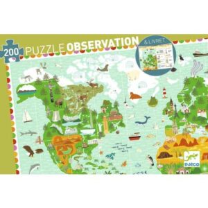 Puzzle Observation - Tour du Monde - 200 Pièces - Djeco