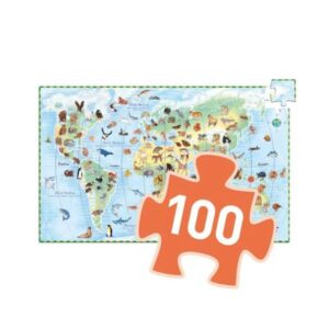 Puzzle 100 pièces - Animaux du monde - Djeco