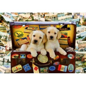 Puzzle 1000 pièces - Two Travel Puppies