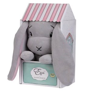 Lapin Gris en peluche - Maison - Eiffiki