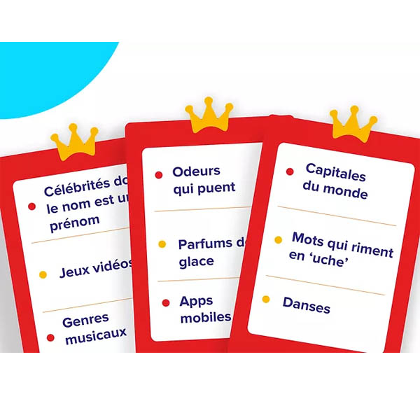 Jeu d'ambiance Crack List Le p'tit bac dans un jeu de cartes