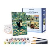 Mini Peinture par Numéros 15x20cm - 6 toiles - Chat Style Claude Monet
